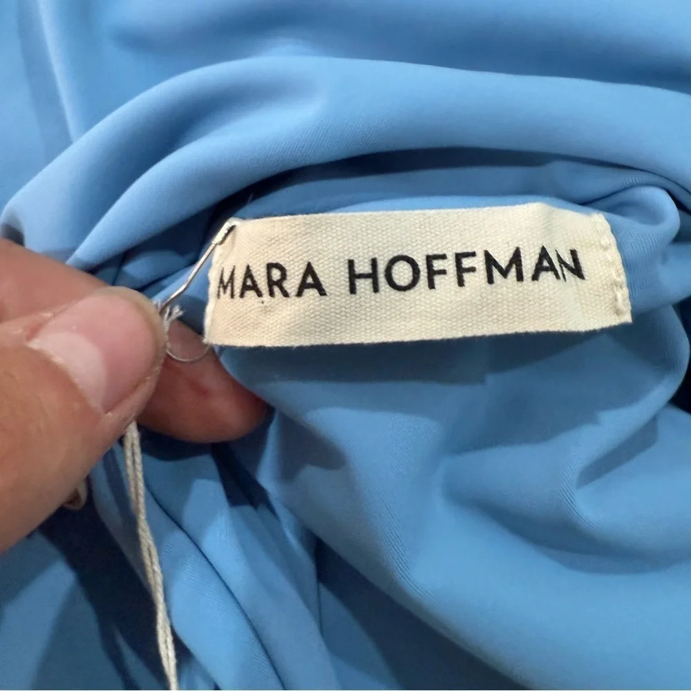 NWT Mara Hoffman One Piece Swim Gamela Front Tie in Vento Baby Blue